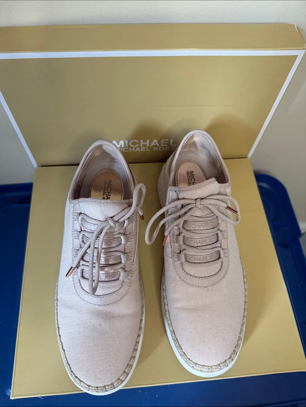Michael Kors Blush Canvas Espadrille Lace-Up Sneakers